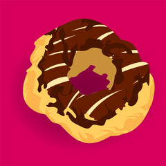 Dessert Design, Chocolate Donut ,set party cream with Background.