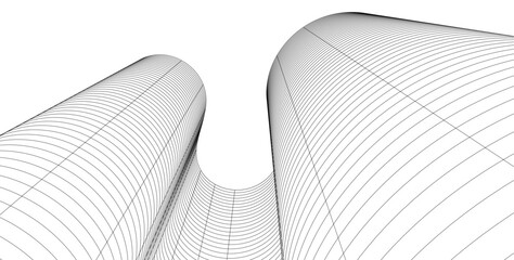 abstract architectural forms 3d illustration