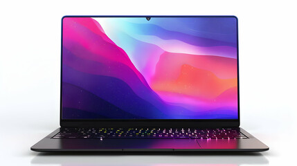 A sleek laptop isolated on white background representing technology, work and business productivity, ideal for tech office or remote work themes.