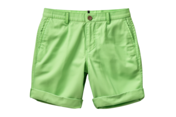 Vibrant Green Shorts Dancing on a Clean White Canvas on White or PNG Transparent Background.