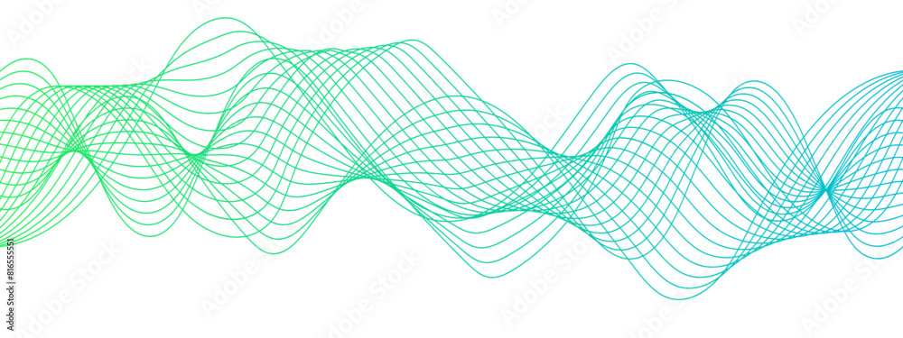 Aufkleber Abstract colorful wave line transparent background modern stream wave background and wave curve lines background. Frequency sound wave lines and technology curve lines 
