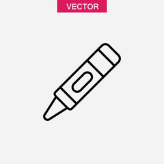 Crayon icon vector, vector simple flat Crayon liner illustration for web and app on white background..eps