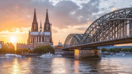 Cologne Cathedral and Hohenzollern Bridge 