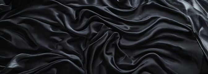 Fototapeta premium A black fabric with a pattern of waves