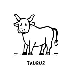 Taurus Zodiac Doodle Art: Earthy Illustration of the Bull Sign