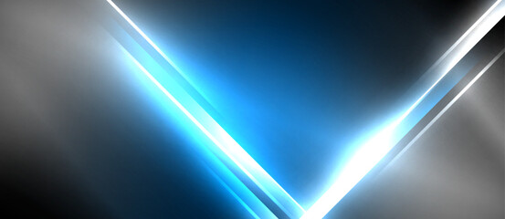 Naklejka premium Neon dynamic diagonal light rays background. Techno digital geometric concept design for wallpaper, banner, presentation, background