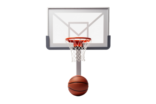 Swish of Victory: Basketball Triumph on White or PNG Transparent Background.