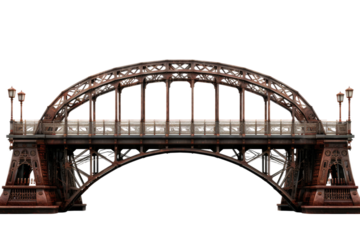 Illuminated Pathway: A Bridge Alight With Hope on White or PNG Transparent Background.