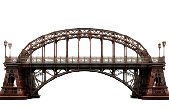 Illuminated Pathway: A Bridge Alight With Hope on White or PNG Transparent Background.