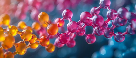 Visually engaging geometric structure of Polyethylene glycol Ethylene glycol units in vibrant skincare colors