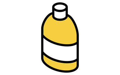 掃除用品：ボトルタイプの洗剤、アイソメトリックイラスト