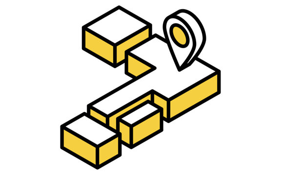 recommend clip art: 日本地図とGPSピン、アイソメトリックイラスト