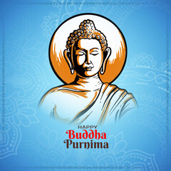 Beautiful Happy Buddha Purnima Indian festival celebration background