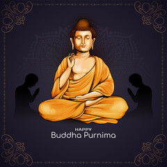 Happy Buddha Purnima traditional Indian festival elegant background
