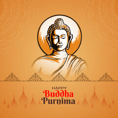 Happy Buddha Purnima traditional Indian festival elegant background