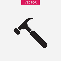 hammer vector icon. vector black flat illustration on white background..eps
