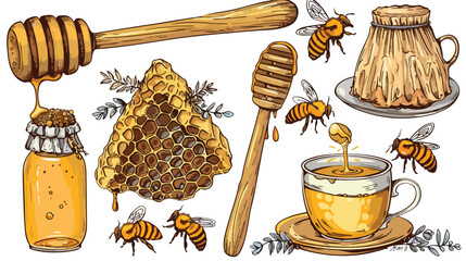 Honey production beekeeping or apiculture Four  hone