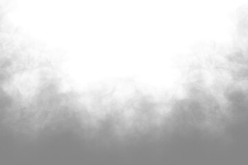 Dark gray smoke on transparent background