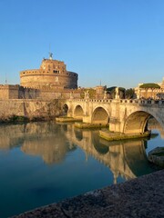 Obraz premium Castel Sant'Angelo and Ponte Sant'Angelo - bridge over the Tiber River, Rome, Italy