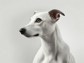 Obraz premium Whippet dog on white background