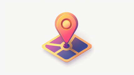 A clean icon of a map pin with directional lines, indicating a navigation or map app, app linear icons