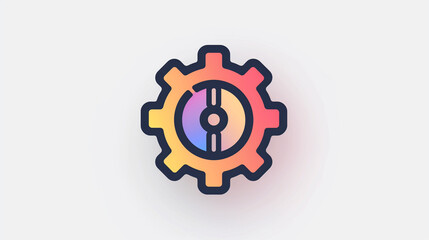 A minimalist icon of a gear with linear sliders, representing a settings or customization app, app linear icons