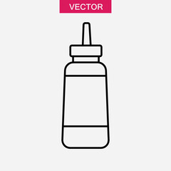 Ketchup Bottle line icon, vector flat trendy style illustration for web and app..eps