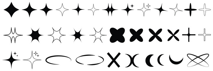 collection of Y2k elements. set Y2k. geometric brutalism forms sticker In Y2k style graphic design y2k pack Set of geometric shapes set of icons for web. Vector illustration. Eps file 491.