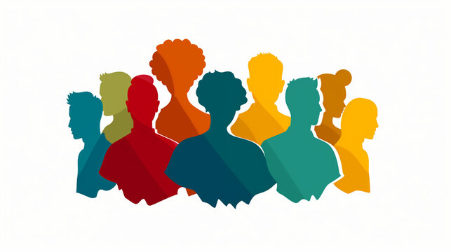 A group icon with multiple silhouettes, indicating group chats or communities on social media, Social icons