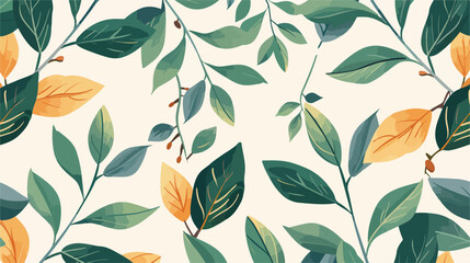 Pattern of branch and leaf icon style vector design