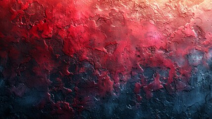 A black and red spot with a gradient background shines bright light and glows across an empty space, with a grungy texture with grainy noise