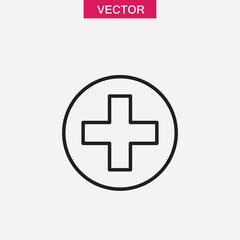 Medical cross icon. . Hospital cross sign flat trendy style illustration on white background..eps
