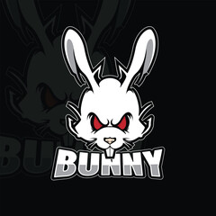 Bunny Head Mascot Logo for Esport Gaming