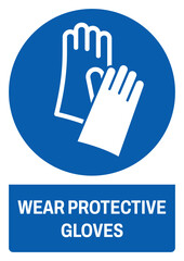 ISO mandatory safety signs_wear protective gloves size a4/a3/a2/a1