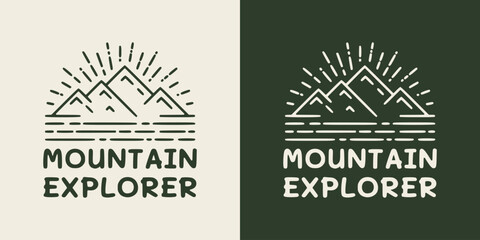 Vintage mountain club emblem badge vector design suitable for printable products.