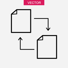 Transfer files line icon, Data exchange liner illustration for web and app on white background..eps