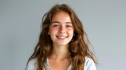 Naklejka premium Smiling Teen Girl, 19, in Aesthetic Swimwear 