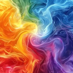 Obraz premium Abstract swirls of rainbow colors merging like watercolors, symbolizing LGBTQ unity and diversity, ideal for vibrant, inclusive designs Style Watercolor