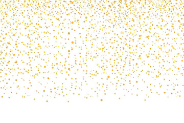 Yellow golden glitter dots particles dust conffeti effect falling on transparent background. Luxury gold powder Sparkles. Sparkling magic dust particles. Holiday decoration design element