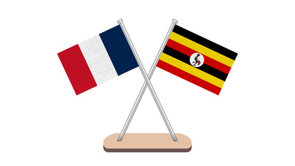 France Uganda Flag