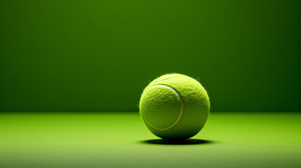a tennis ball on a green surface - Powered by Adobe