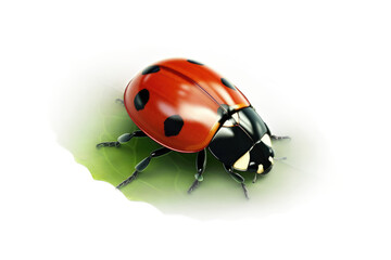 Fototapeta premium The Ladybugs Zen Moment on White or PNG Transparent Background.