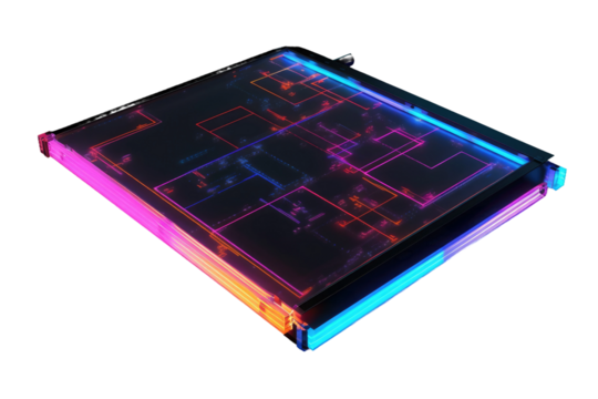 Enigmatic Glow: A Glimpse Into the Technological Abyss on White or PNG Transparent Background.