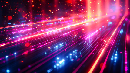 Obraz premium Radiant Neon Flashes on Black Background 