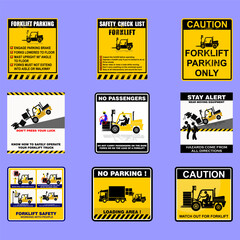 set of forklift traffic, sign vector © 206925HARY