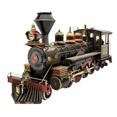 Naklejka premium Miniature Model Train on Display with Detailed Accessories.