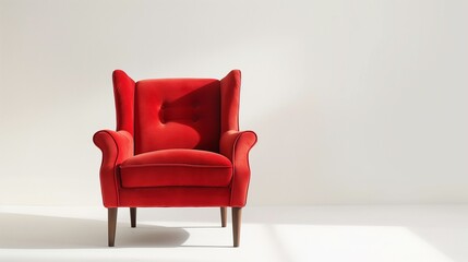 A plush velvet accent chair in a vibrant color, adding personality to any space, showcased against a simple white backdrop.