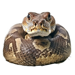Fototapeta premium Coiled Python Snake on Isolated Background.