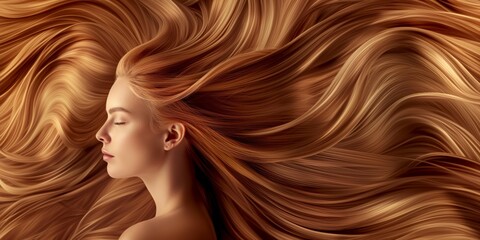 Naklejka premium Stunning Ginger Woman with Hair in Motion