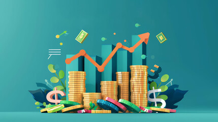 profit maximization front view financial success theme